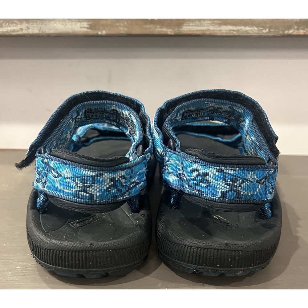 Teva Kids Blue Tribal Print Sport Hiking Sandals Hook Loop Outdoor Shoes Sz 4 - Picture 5 of 8